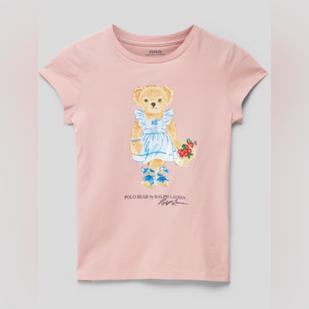 3 Polo Ralph Lauren Girls T-shirt Tops Polo Bear - (Size M 8/10) - Picture 10 of 12